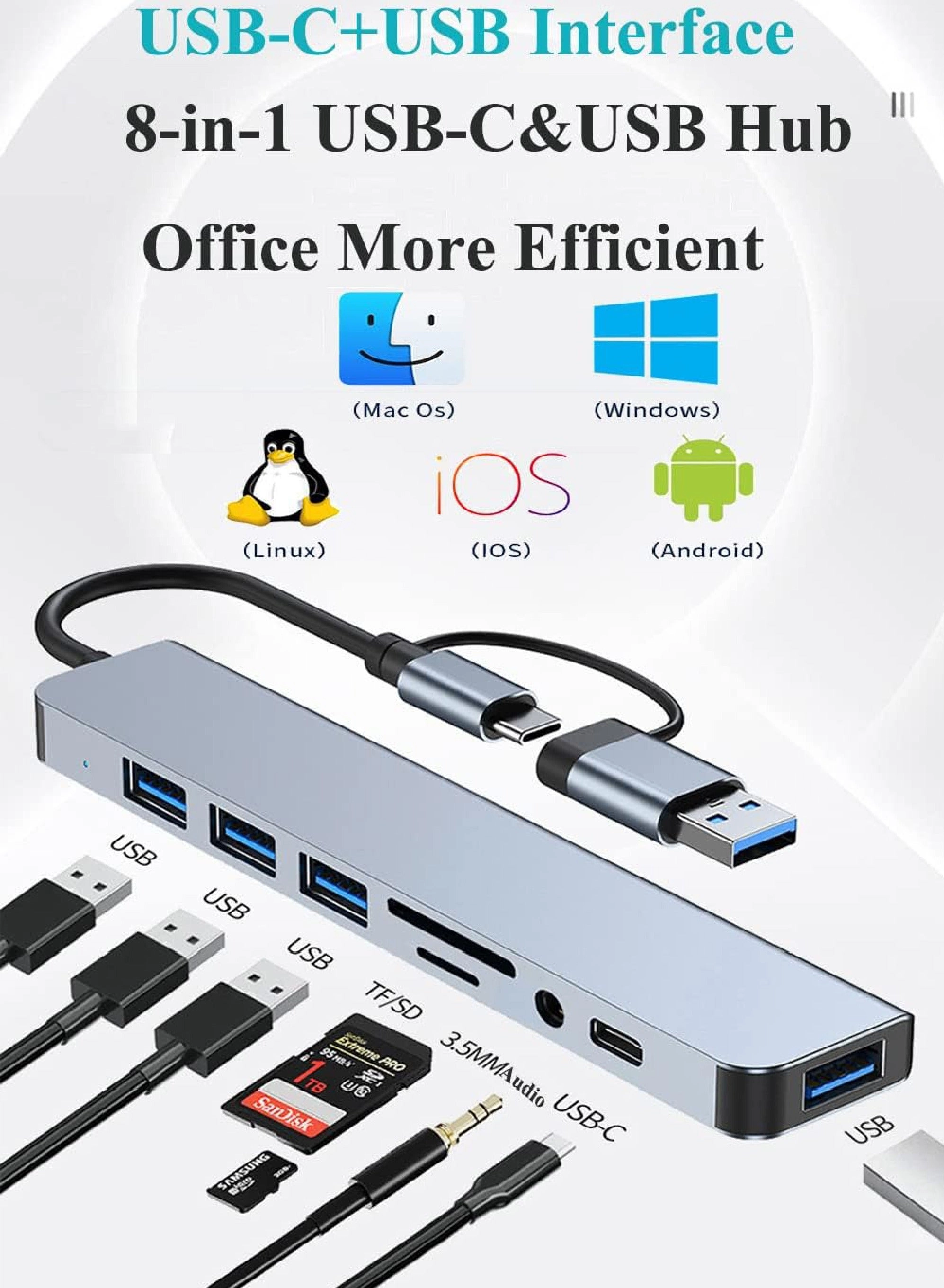 USB C Hub USB-A to USB-C