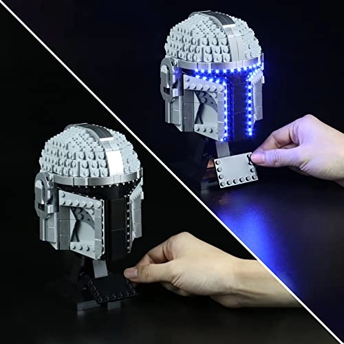 LED Lighting Kit for Lego Mandalorian Helmet 75328 - Lights Only Light Contorl Version