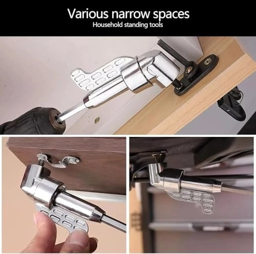 105°1/4 Inch Right Angle Drill Adapter - Long and Short Extension chromium-vanadium alloy steel