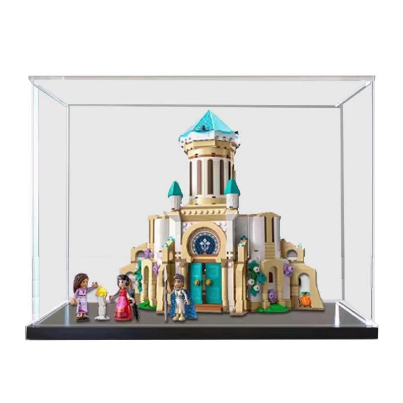 HCAEIOFJ Display Case for Lego Disney Wish 43224 - Black Bottom 13.77x5.90x11.81in.