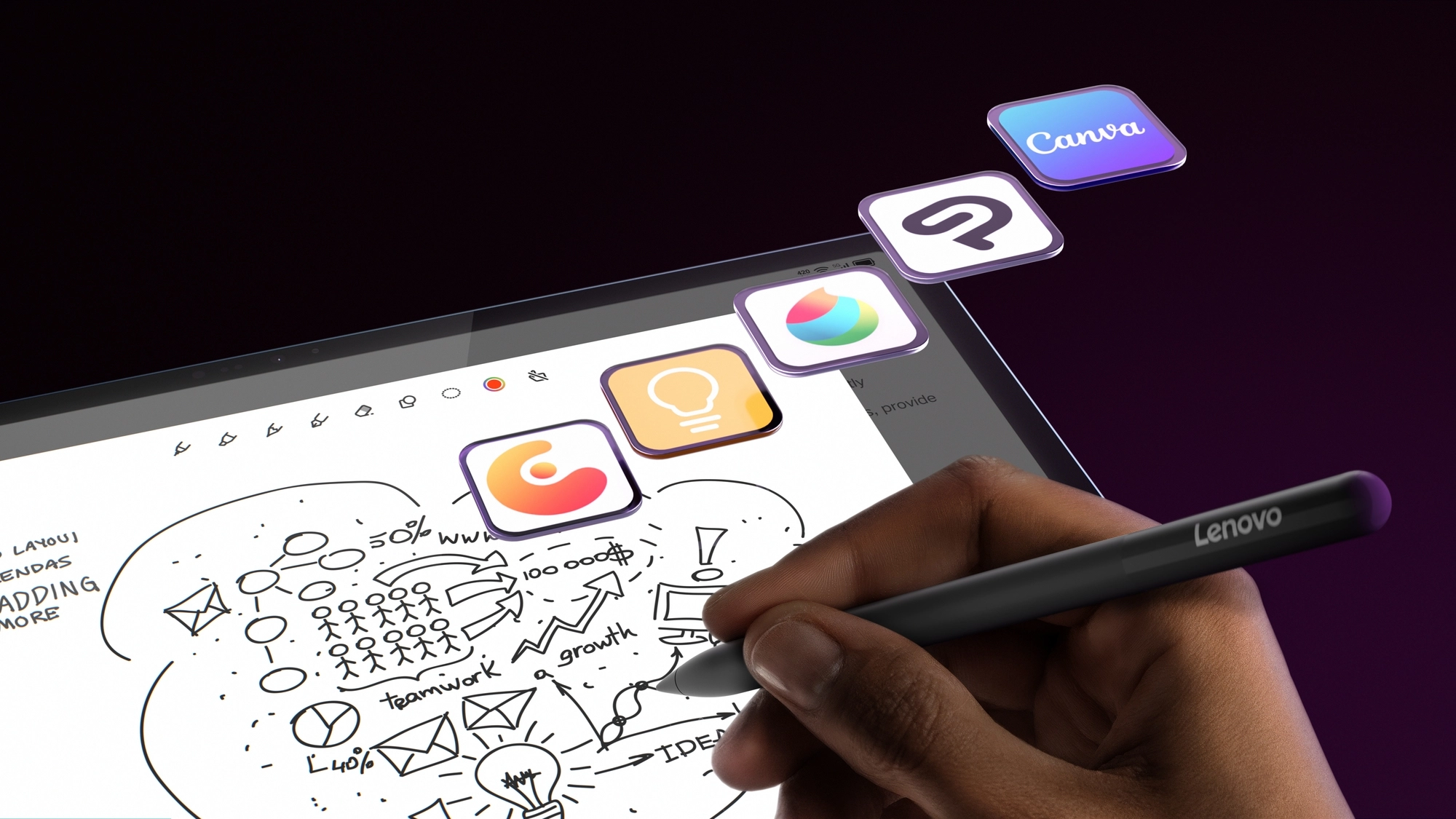 Yoga Tab Plus - 256GB 12.7" + 2-in-1 Keyboard Pack + Tab Pen Pro + LT310 Yoga True Wireless Earbuds