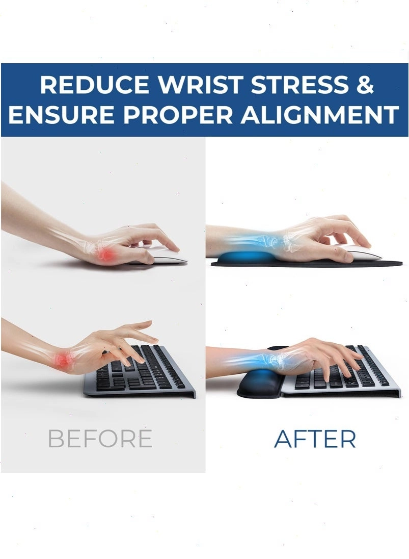 Ergonomic Mouse Pad Wrist Rest Set