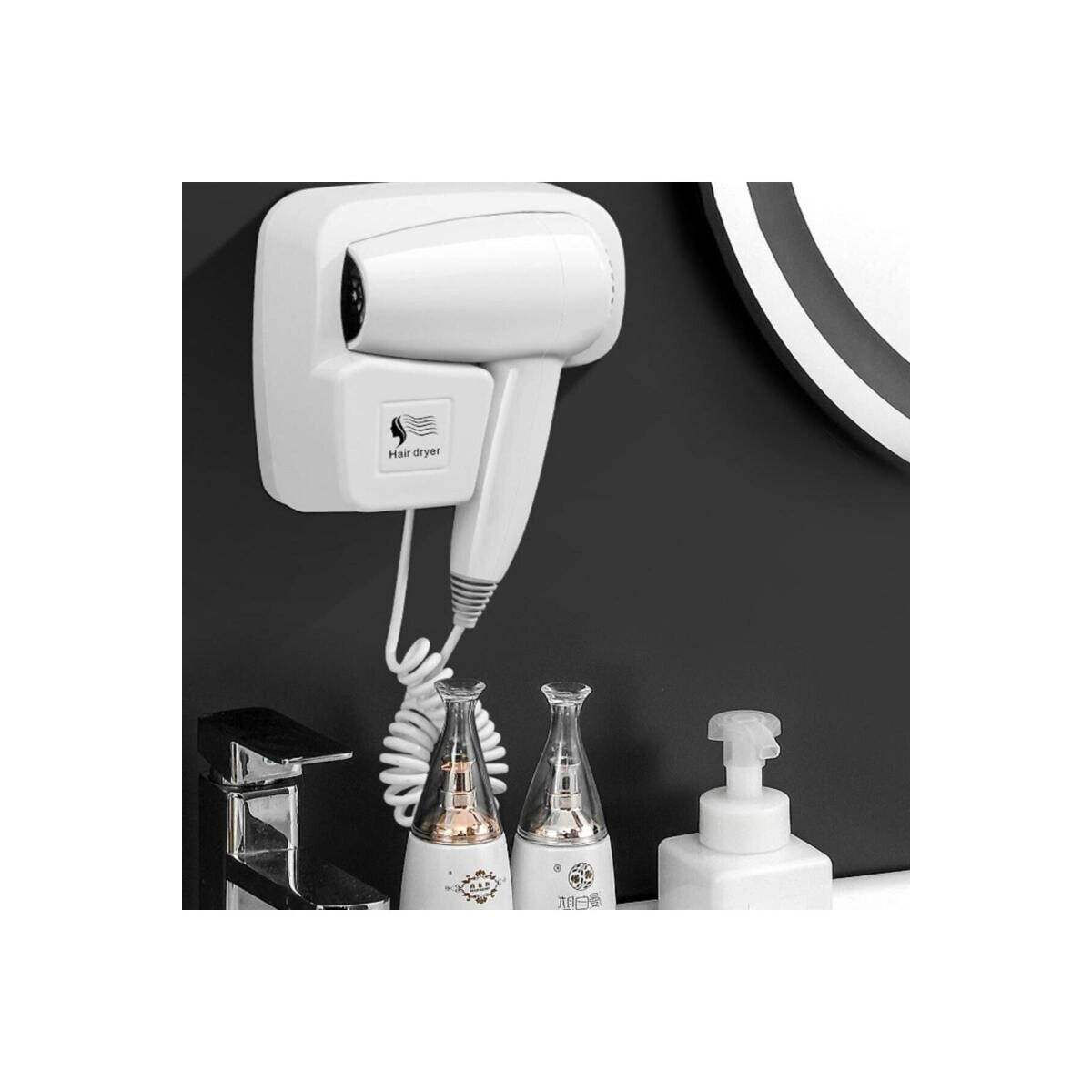 Wall-Mounted Hair Dryer - 3 Speeds Low Noise