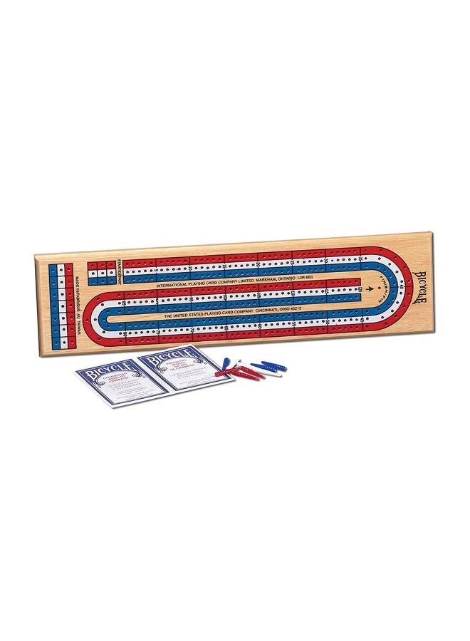 3-Track Cribbage Board - Color Coded Wooden