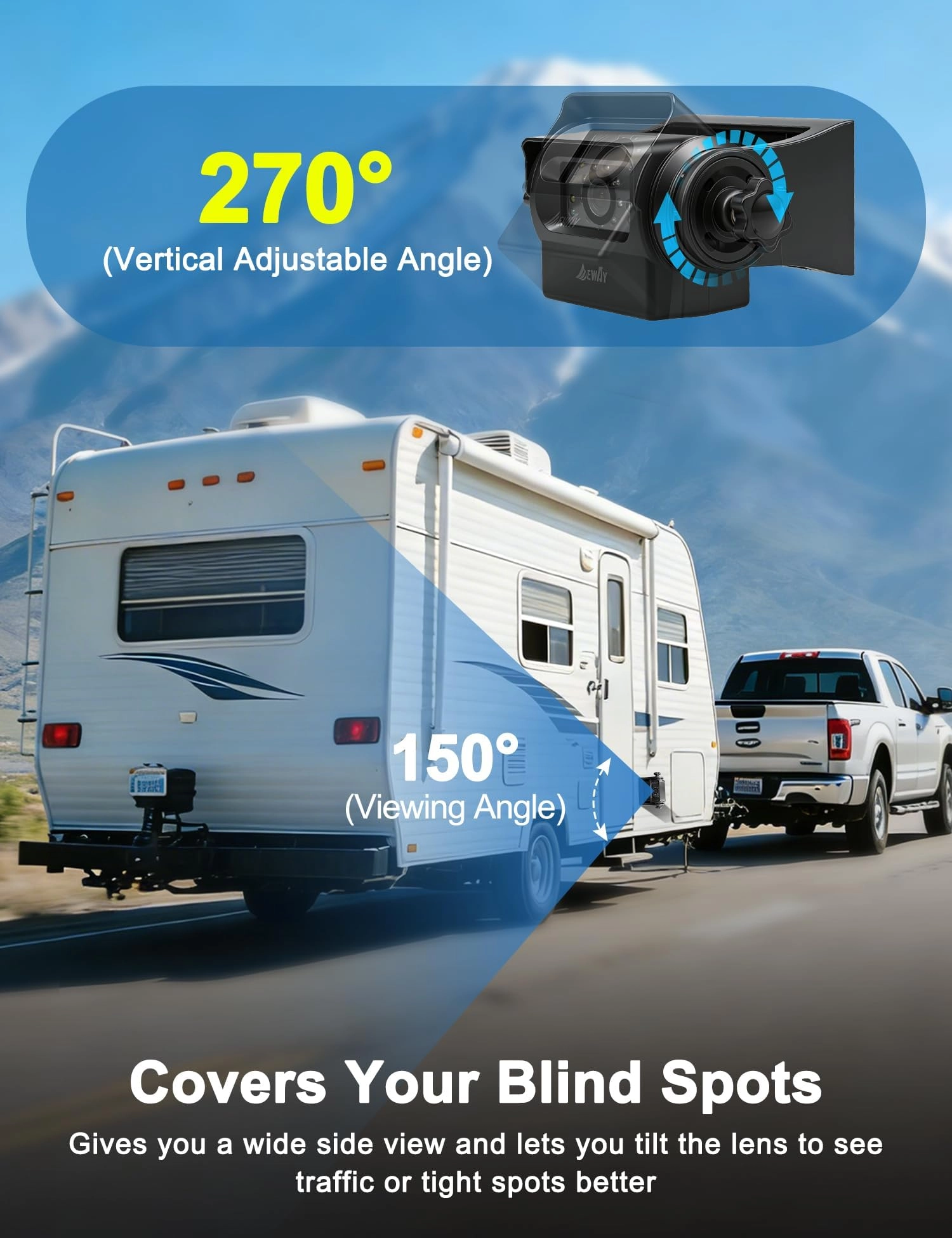 Wireless WiFi Magnetic Hitch Backup Camera - Night Vision 1080P