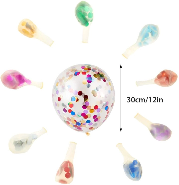 Latex and Confetti Balloons Set - 50-Pieces Birthday