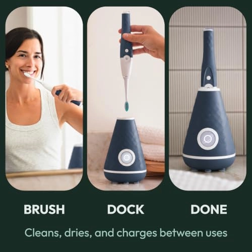 UV Sanitizing Sonic Toothbrush and Cleaning Station - 40,000 strokes/min Dual Speed