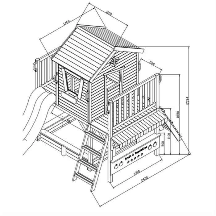 Cedar Log Wooden Playhouse