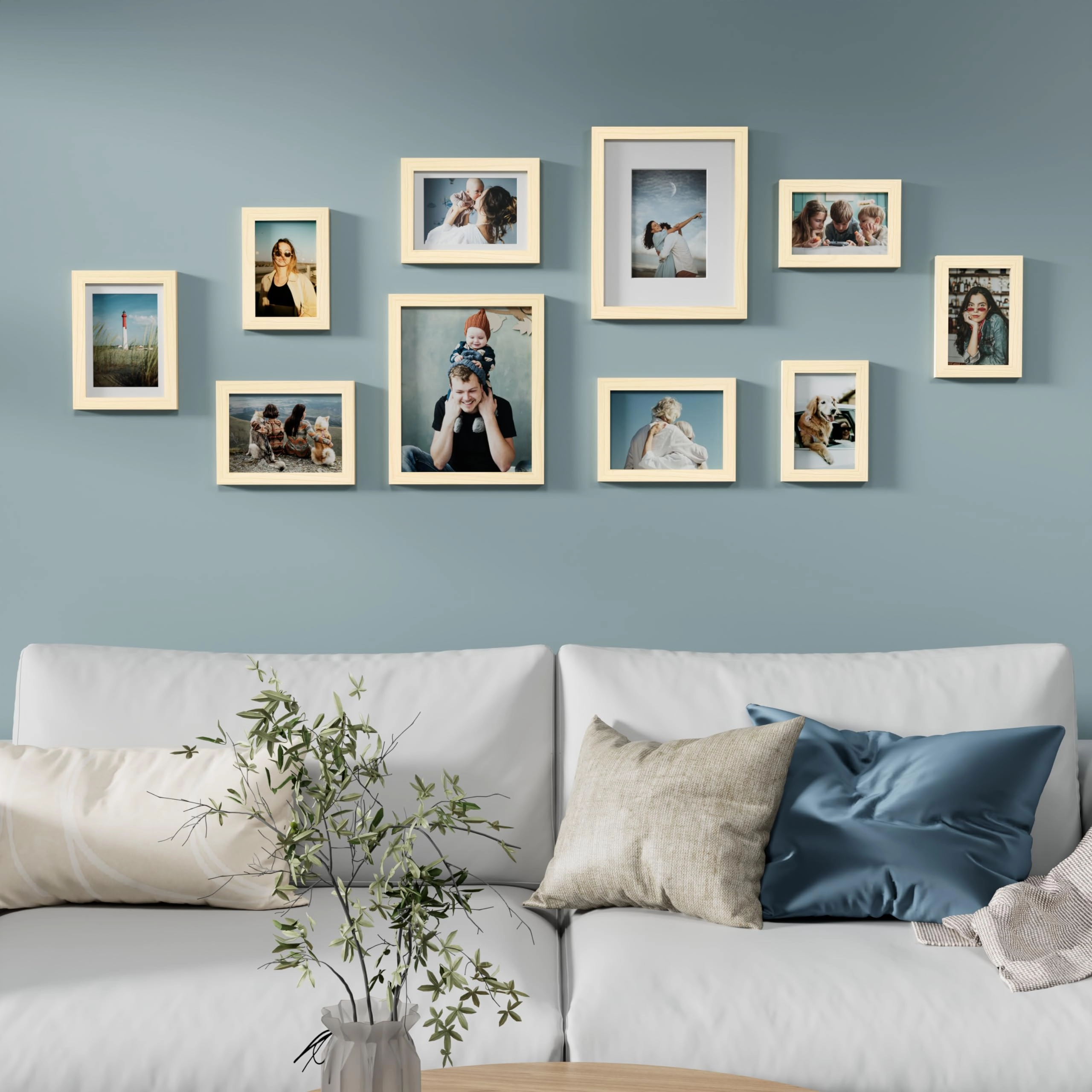 Picture Frames Set - 10 Pack Rustic Grey