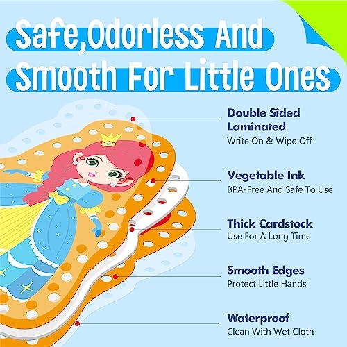 Princess Lacing Cards - Kid 9 pieces