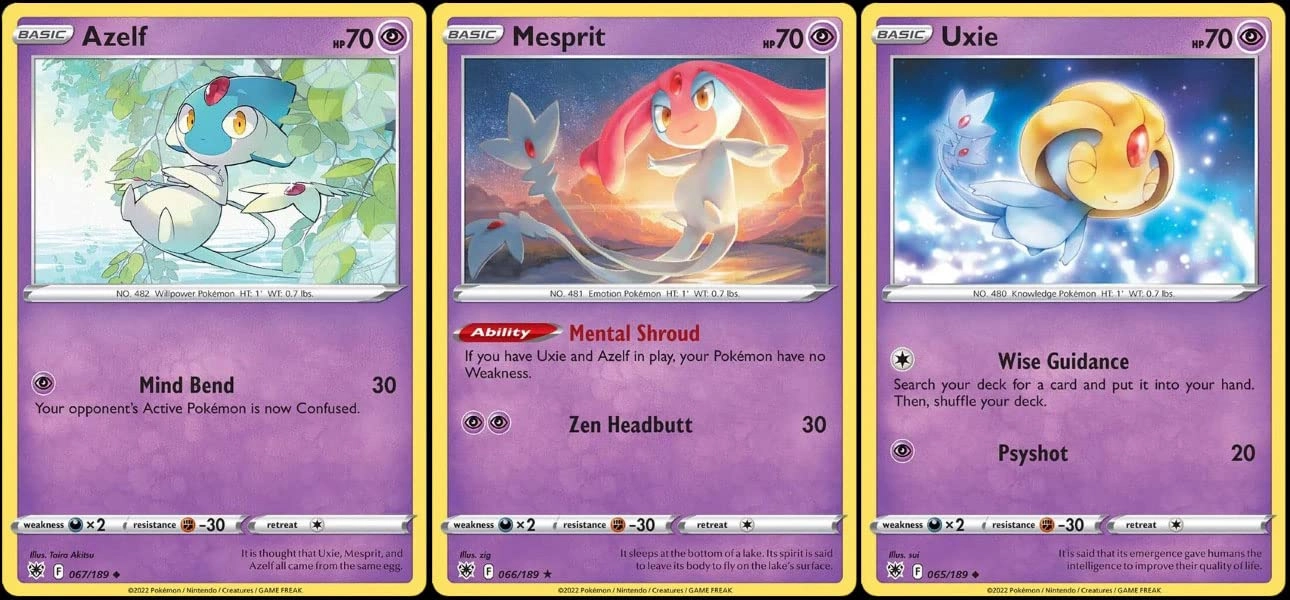 Pokémon Azelf Mesprit Uxie - Astral Radiance