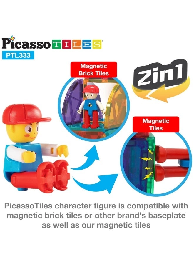 Magnetic Brick Tile and Magnetic Tile Combo Set - 333pcs