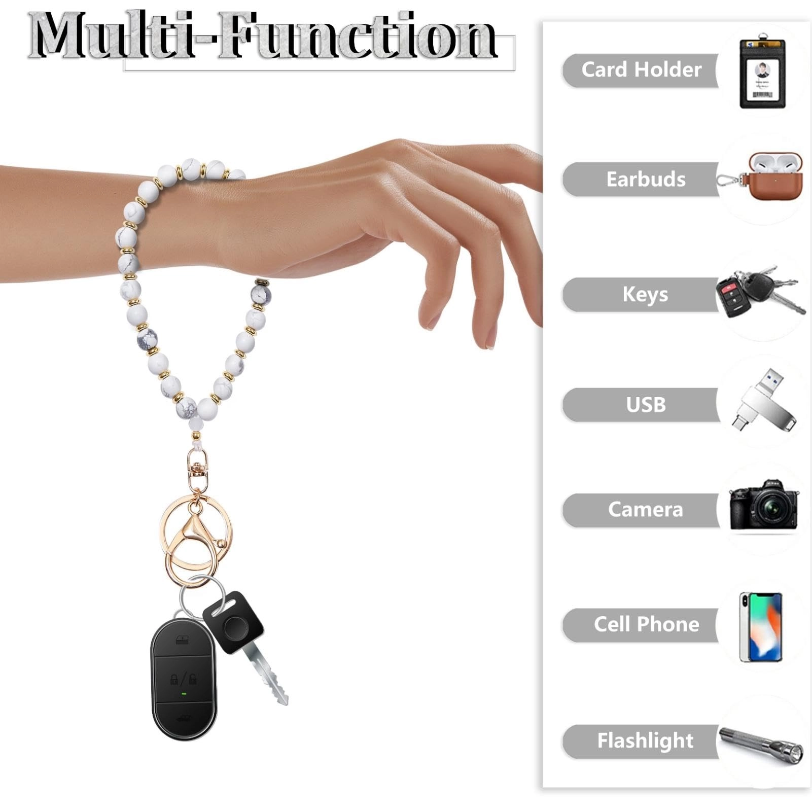 Beaded Keychain Wristlet - crystal keychain