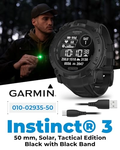 Instinct 3 Solar 50mm Fiber-reinforced polymer GPS + Power Bank