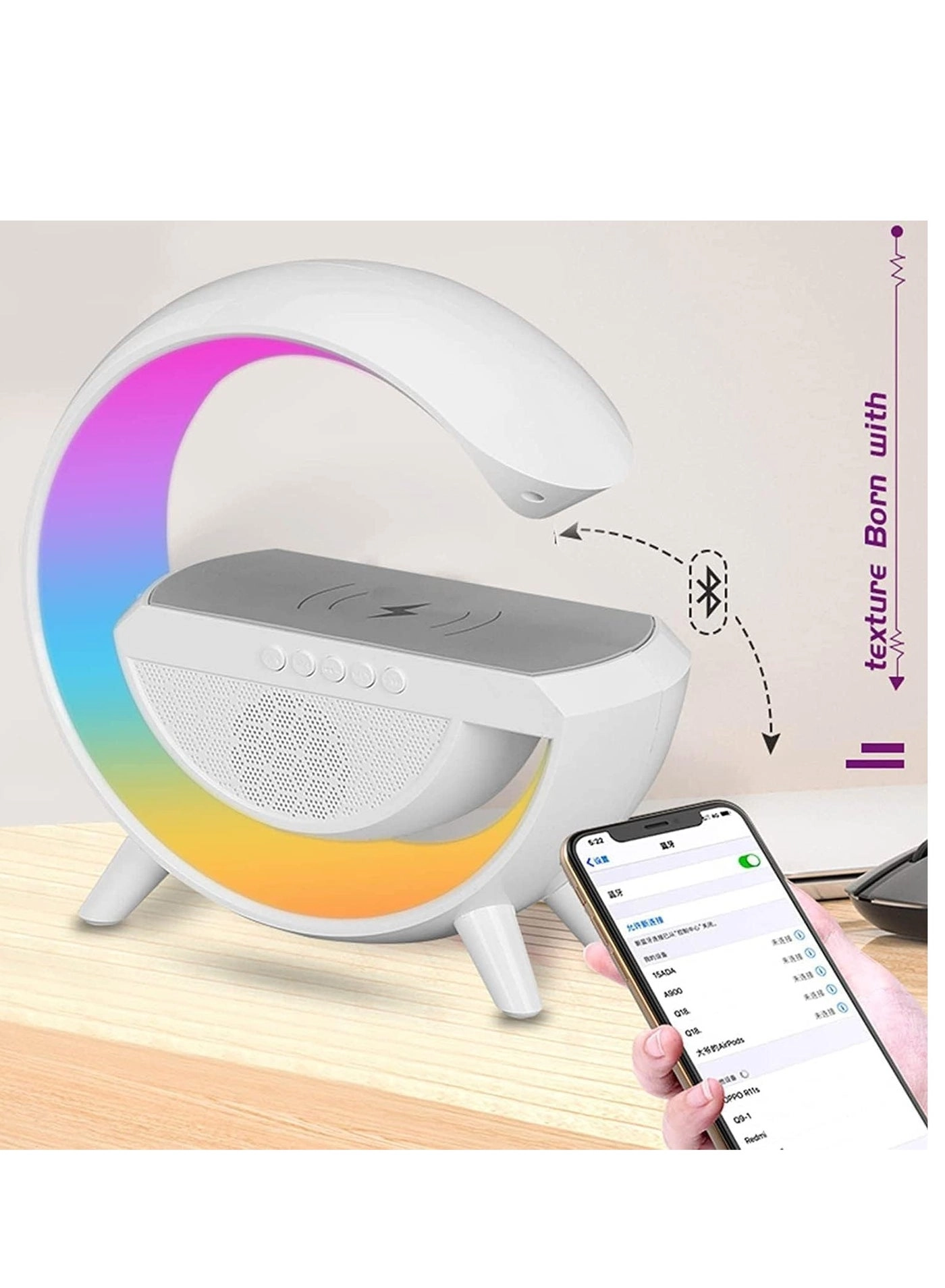Wireless Charger Atmosphere Lamp - Mood Lighting RGB Color Changing