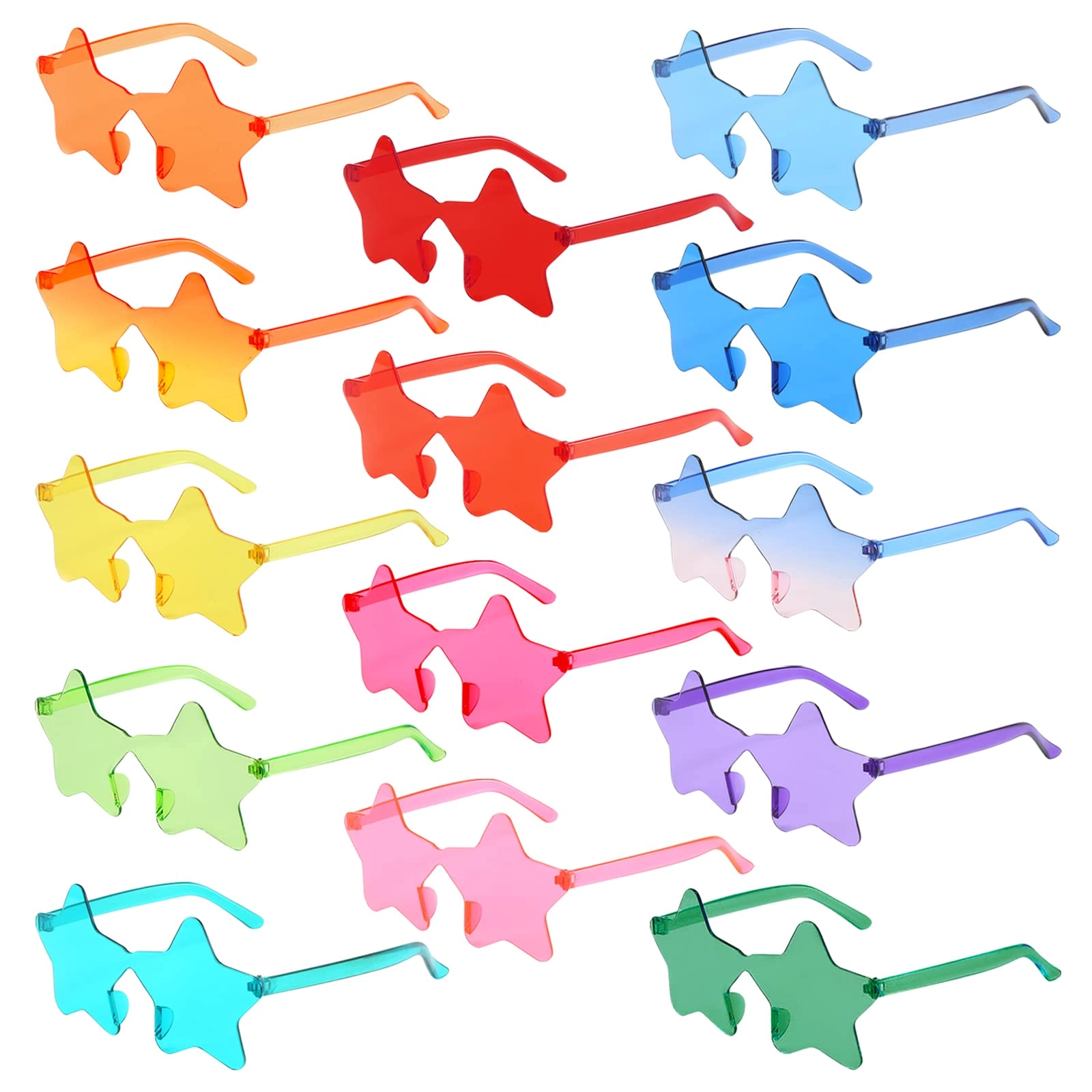 matcheck Star Shaped Rimless Sunglasses - Multicolor