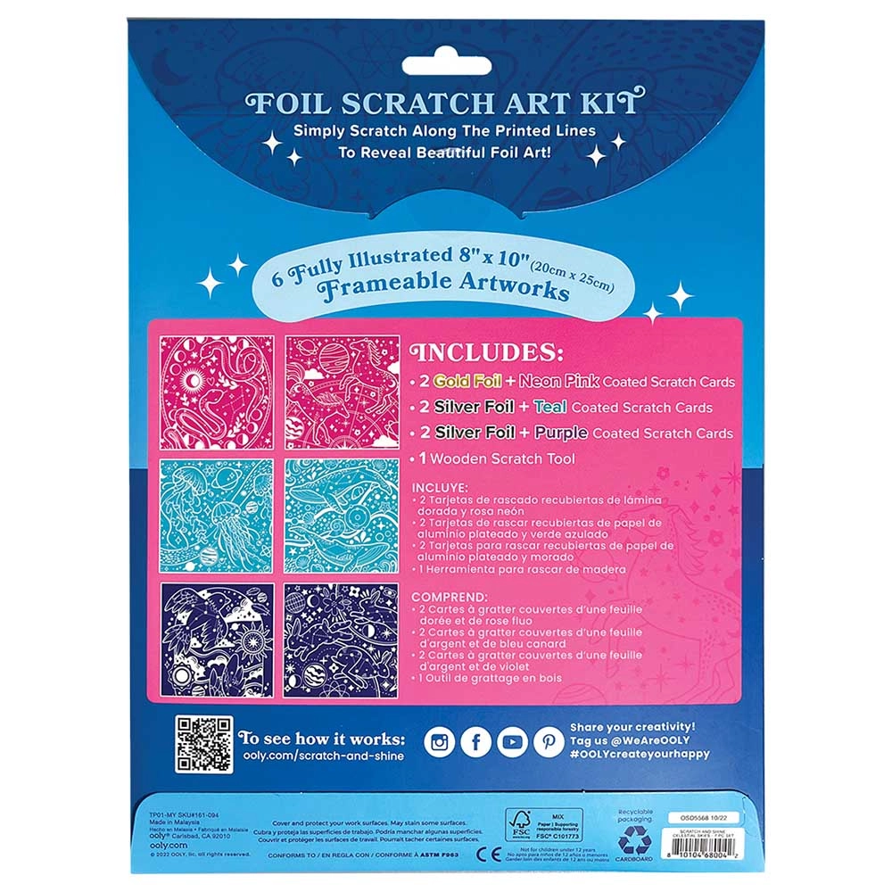 Scratch & Shine Foil Scratch Art Kit Celestial Skies - 6+ years