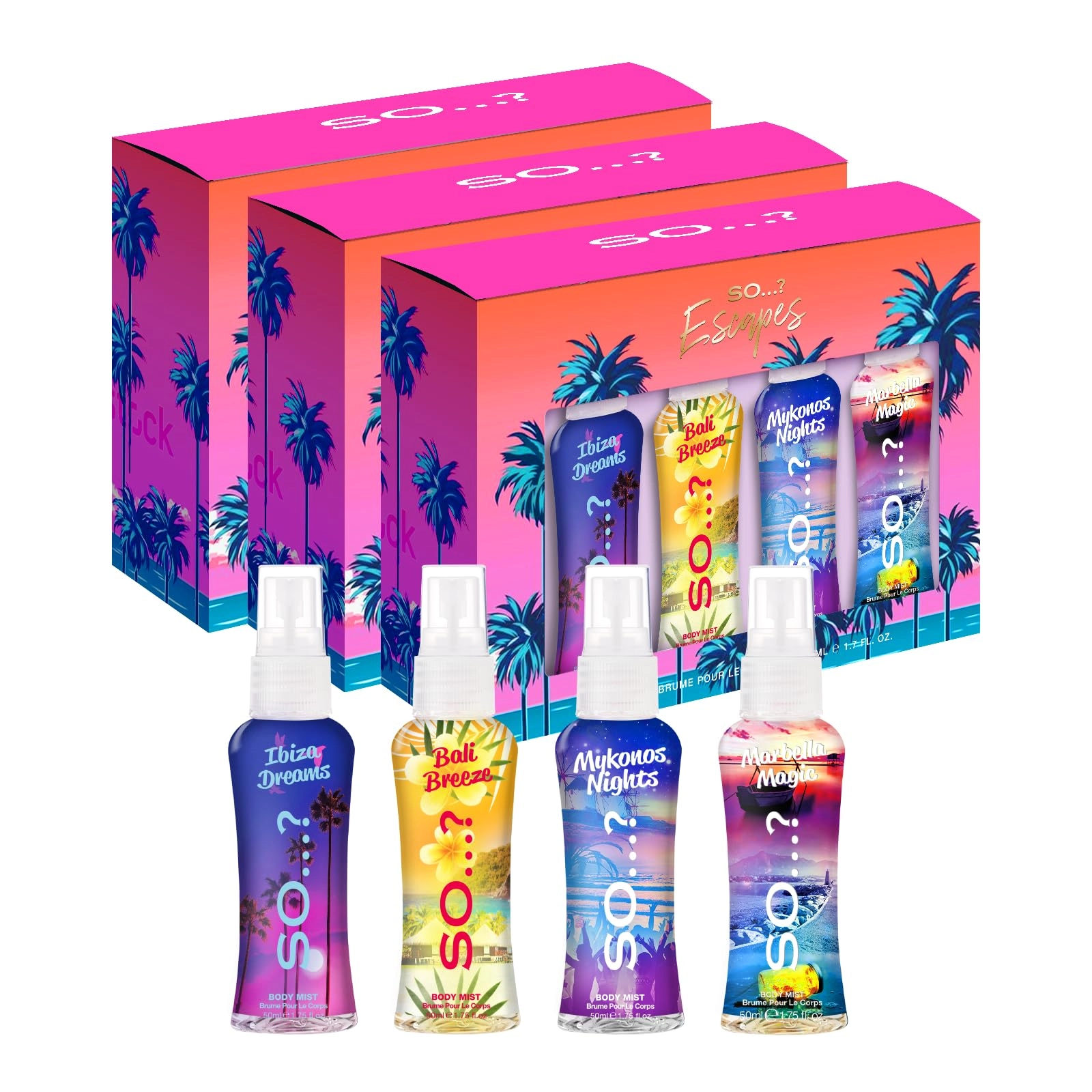 Incos Ltd Ibiza Dream 50ml + Bali Breeze + Mykonos Nights + Marbella Magic - Body Mist 12