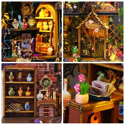 Miniature House Kit - with Light DIY Wood Plastic