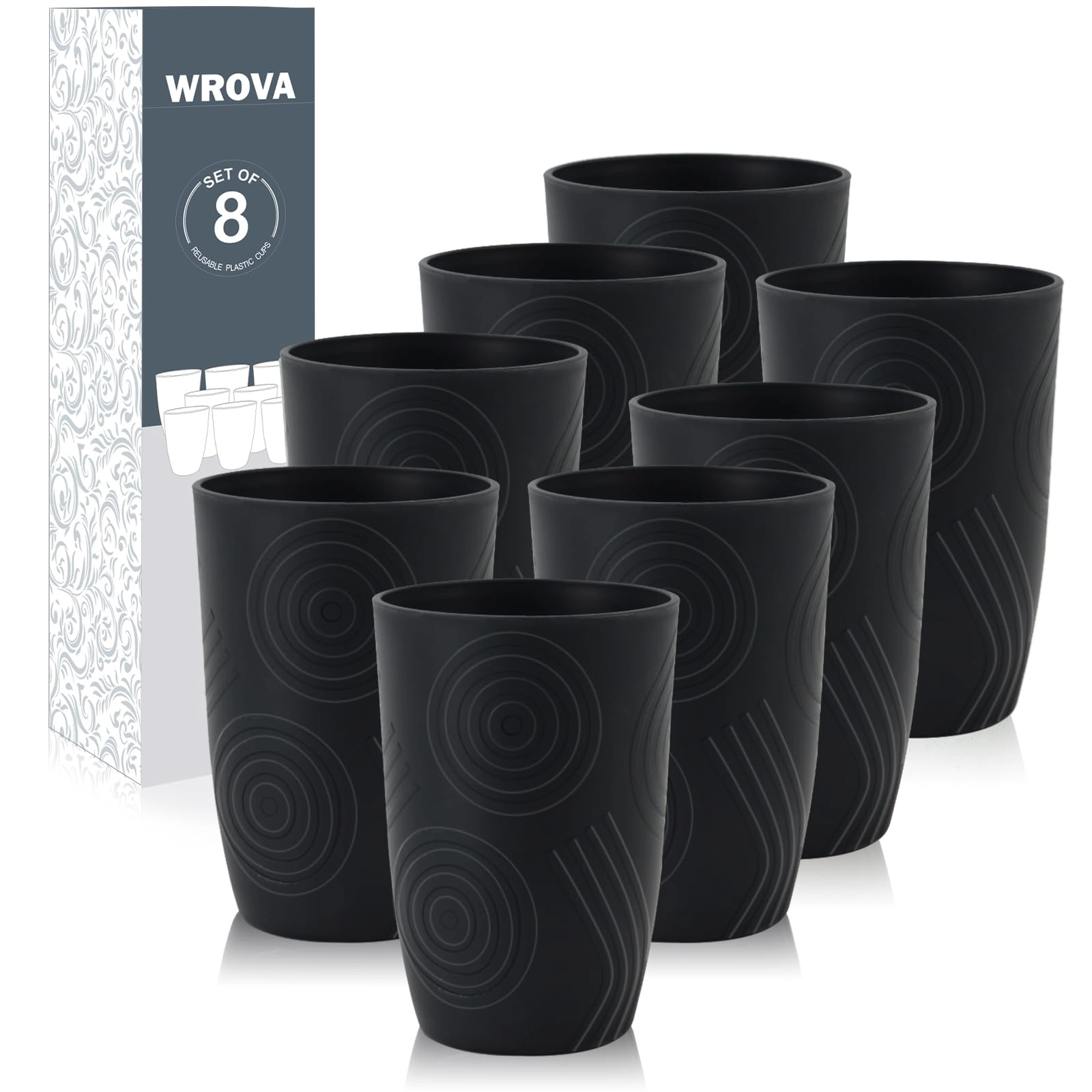wrova Reusable Cup - 8 pcs - Striped - 500 ml
