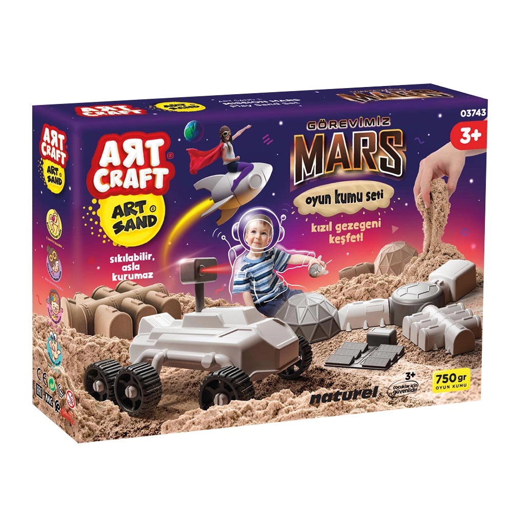 Craft Mission Mars Play Sand Set - 9 pieces 3 dimensional molds