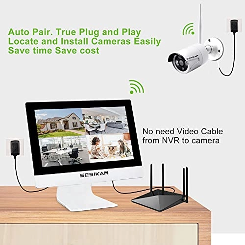 Wireless Security Camera System - 4x 3MP 10CH 2K/3MP