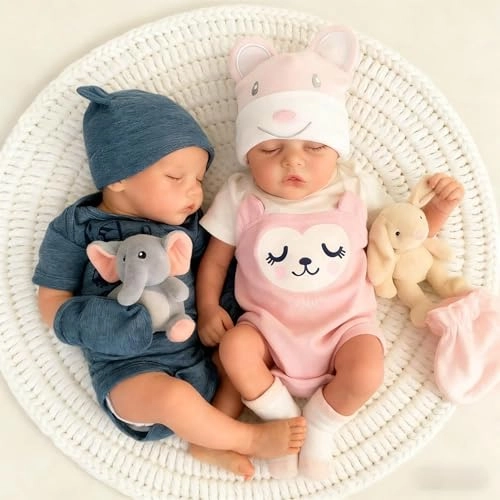 Reborn Baby Doll - 18 inch Silicone Boy and Girl Ages 3+ Bundle