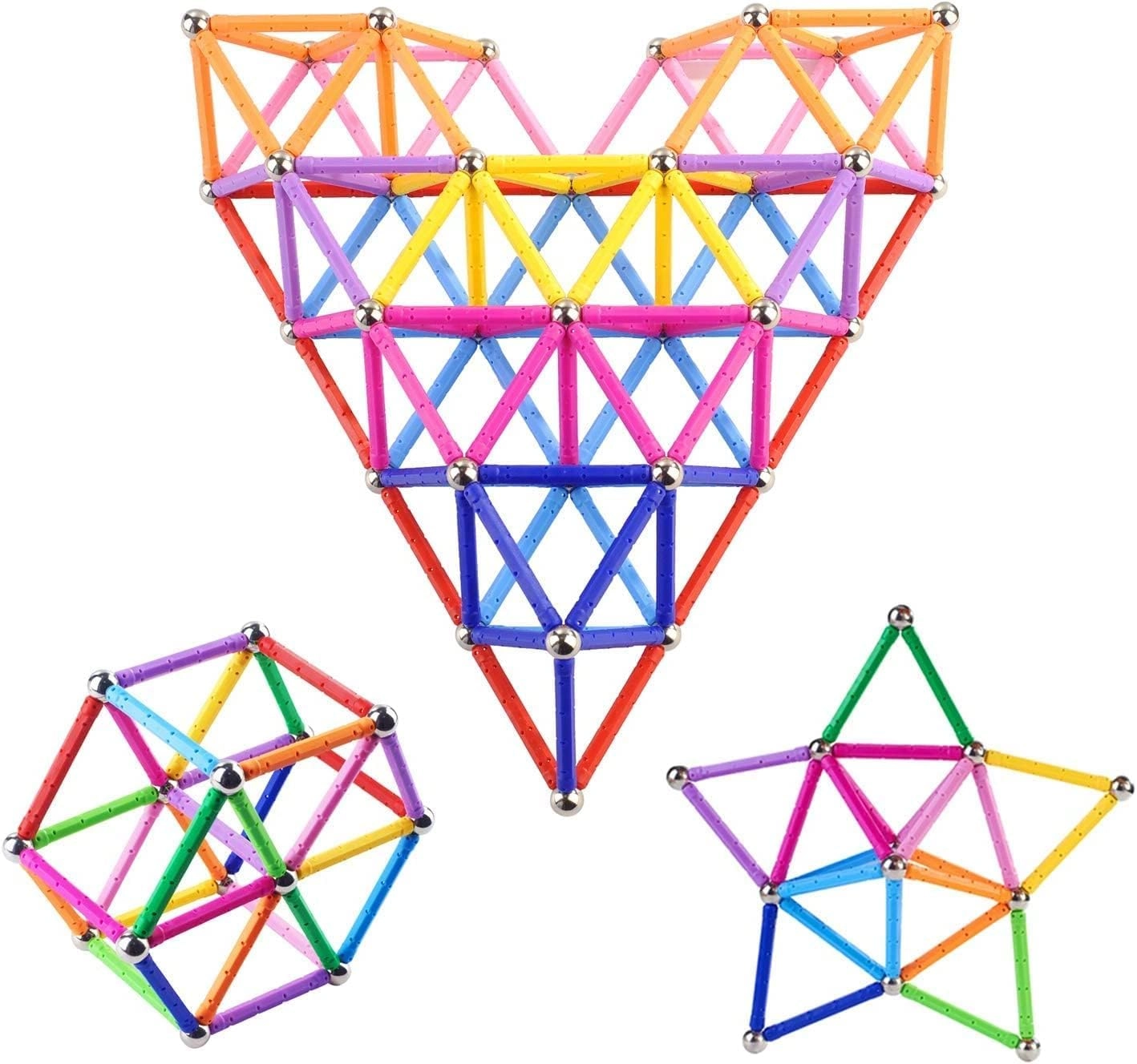 JUNI Magnetic Building Sticks Creative Thinking - 11 years 56 pieces