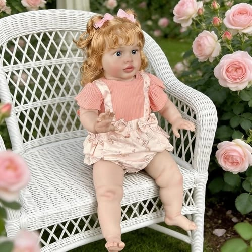 Pippa Reborn Baby Doll - 26 inch Cotton Vinyl Hand-rooted Curly Hair Ages 3+