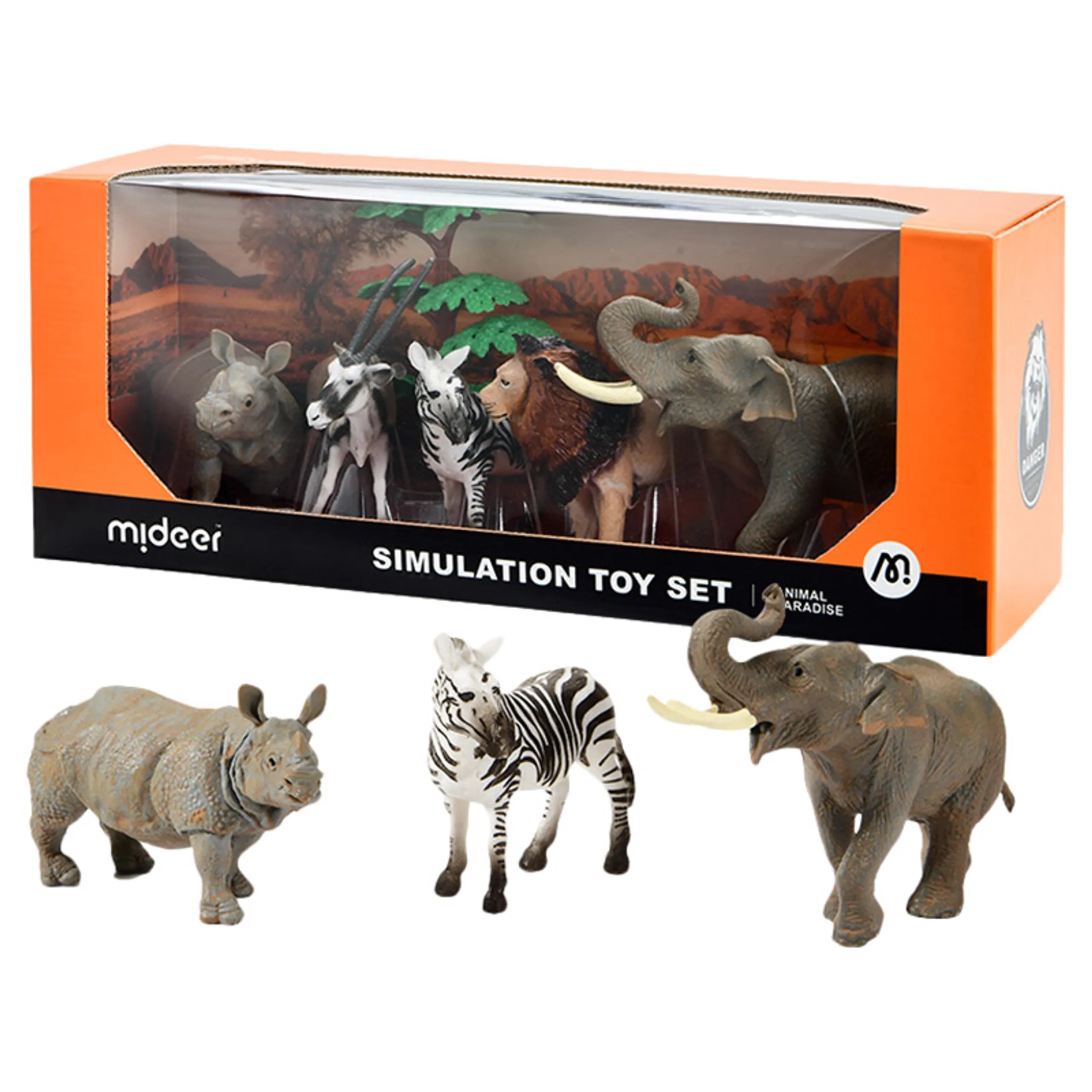 MIDEER Safari Animal Collectibles - 3 years 5pcs