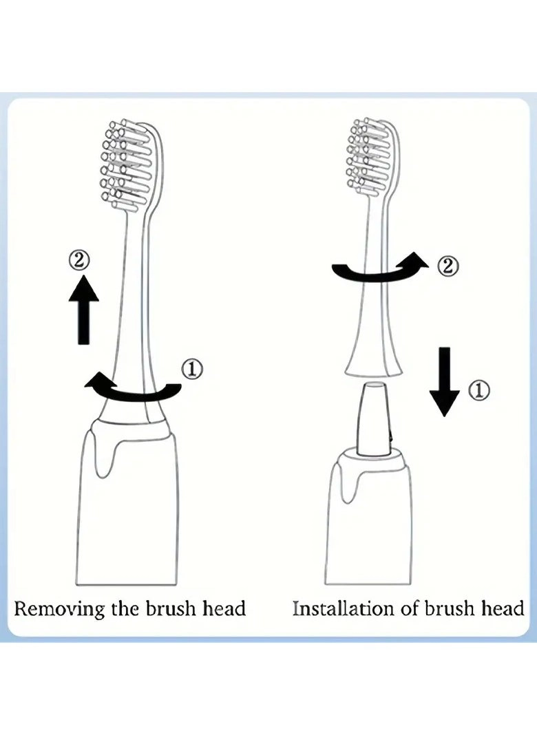 Portable AA Battery Electric Toothbrush - 30-Second Smart Timer 7 Brush Heads