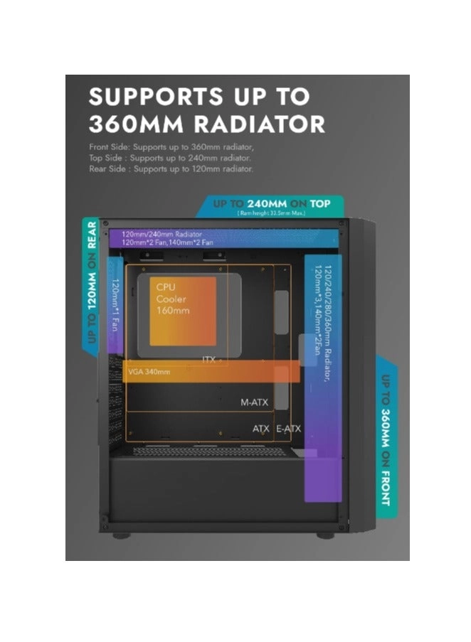 DK351 - Tempered glass ATX / M-ATX / ITX