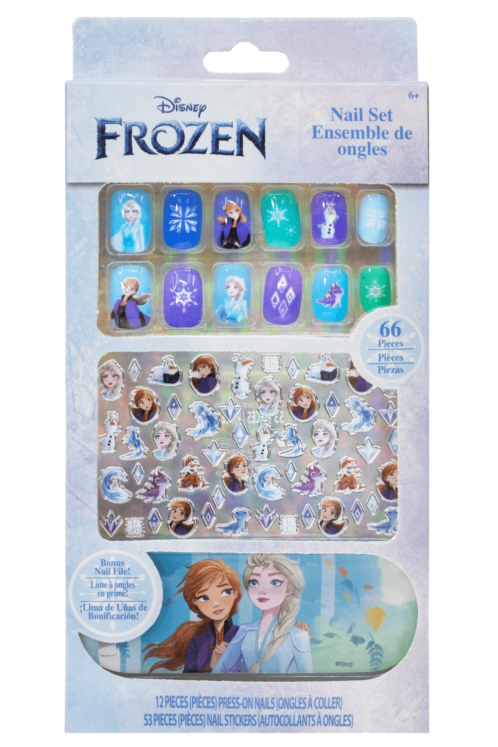 Townley Girl Disney Frozen Nail Art Set - 66 Pcs Suitable for 6 years & above