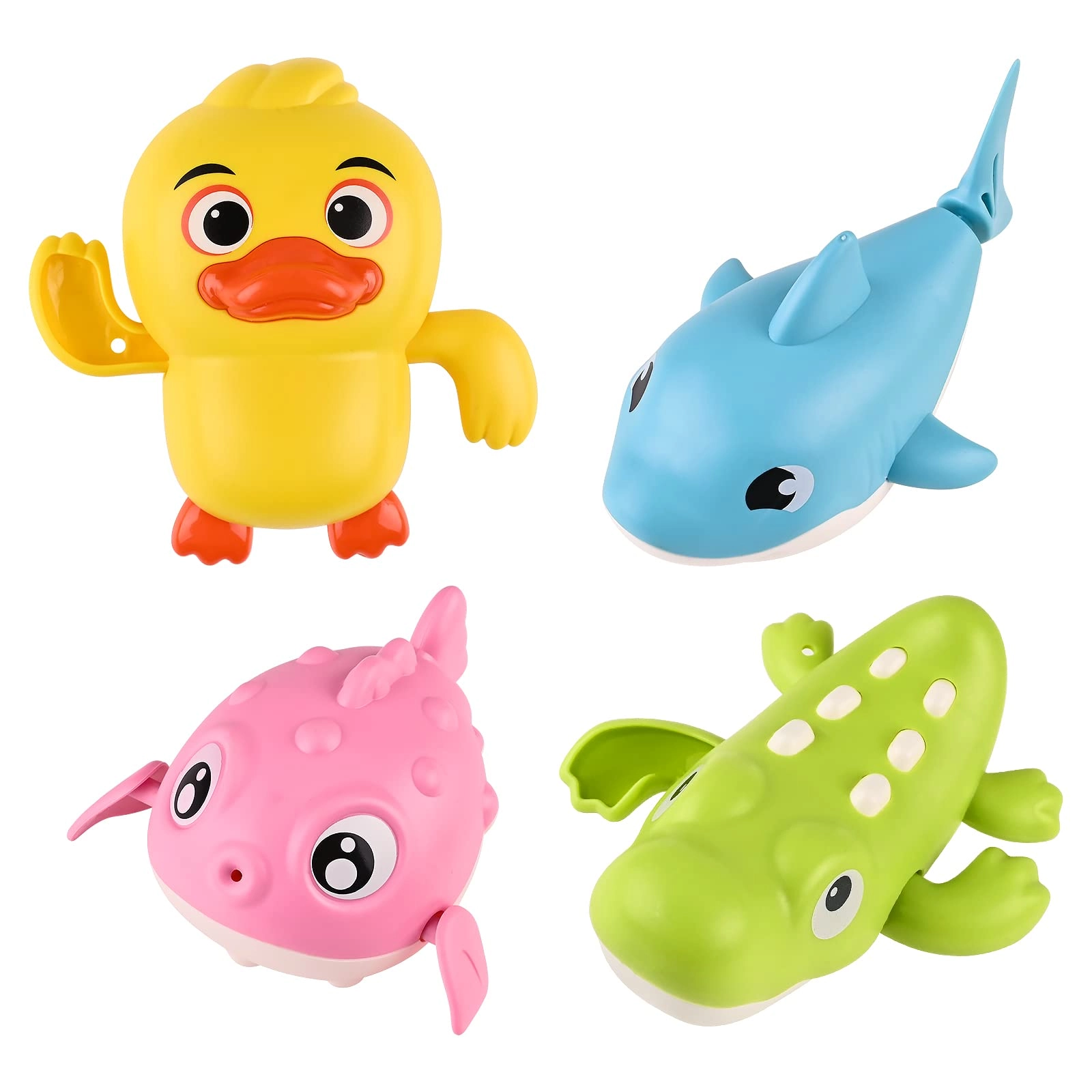 hileyu Baby Bath Toys - 4 Pieces Wind up Bundle