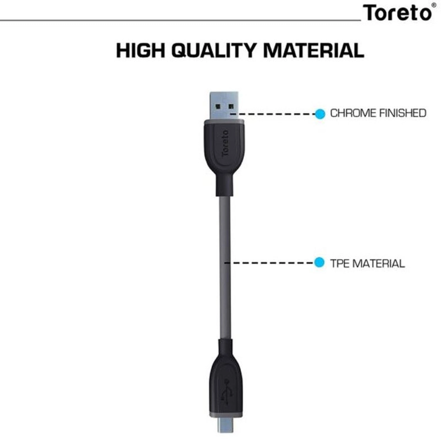 Armour-Power Charging Cable USB to Micro USB 0.25m