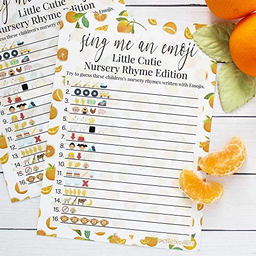 Little Cutie Baby Shower Emoji Game - 20 Adult