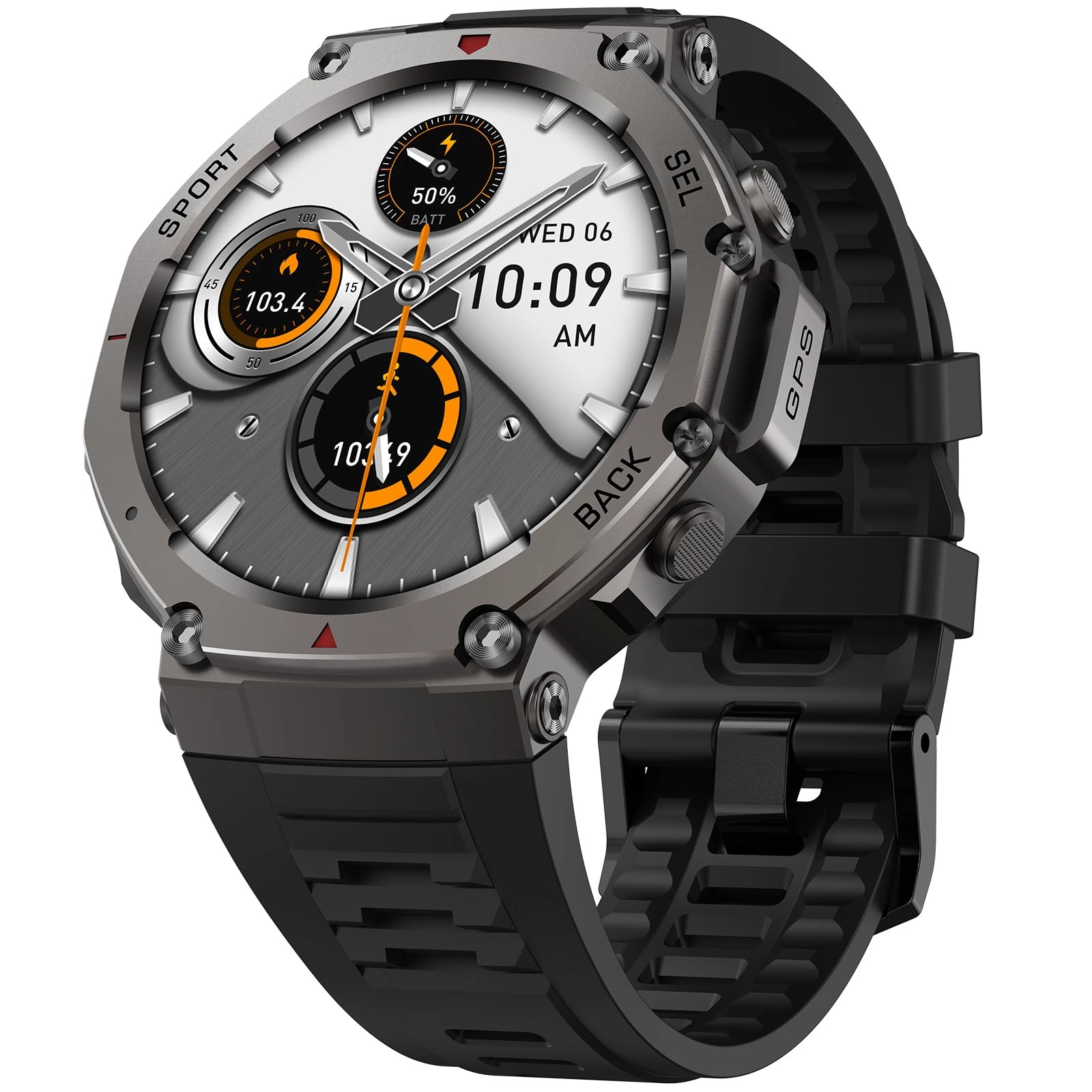 JVD Rugged Smart Watch 46mm Metal GPS