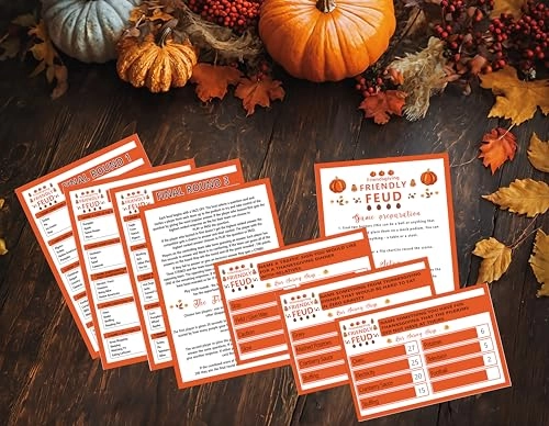 Thanksgiving Friendly Feud Quiz - 16 years and up 12 problem cards 3 final cards 3 game rule introduction cards