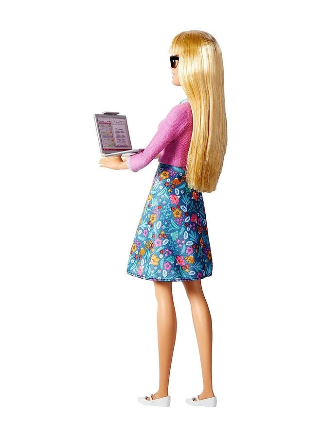Barbie Teacher - 10 Accessories Spinning Globe Opening Laptop