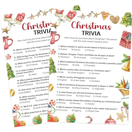 Christmas Trivia Game - 15 years and up Adult