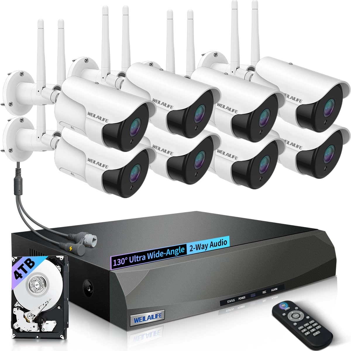 WEILAILIFE CSWL-08SW5MP18-8ch+3.5"4TB-BW