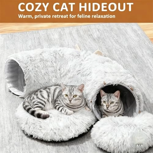 2-in-1 Cat Tunnel and Bed - 36"W x 36"D x 11.5"H Polyester