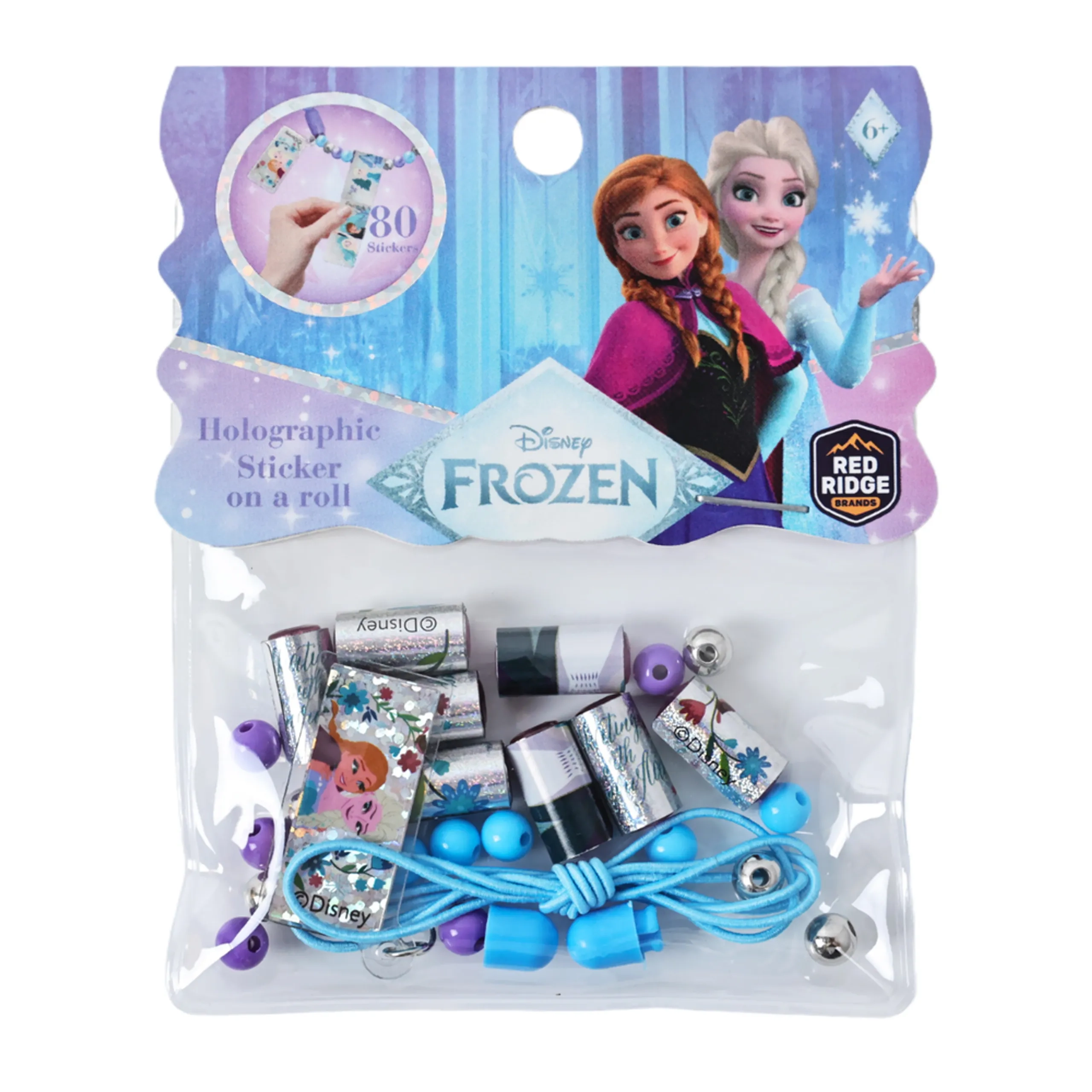 Disney Frozen Holographic Sticker On A Roll Bracelet Making Craft Set - 80pc Multicolor