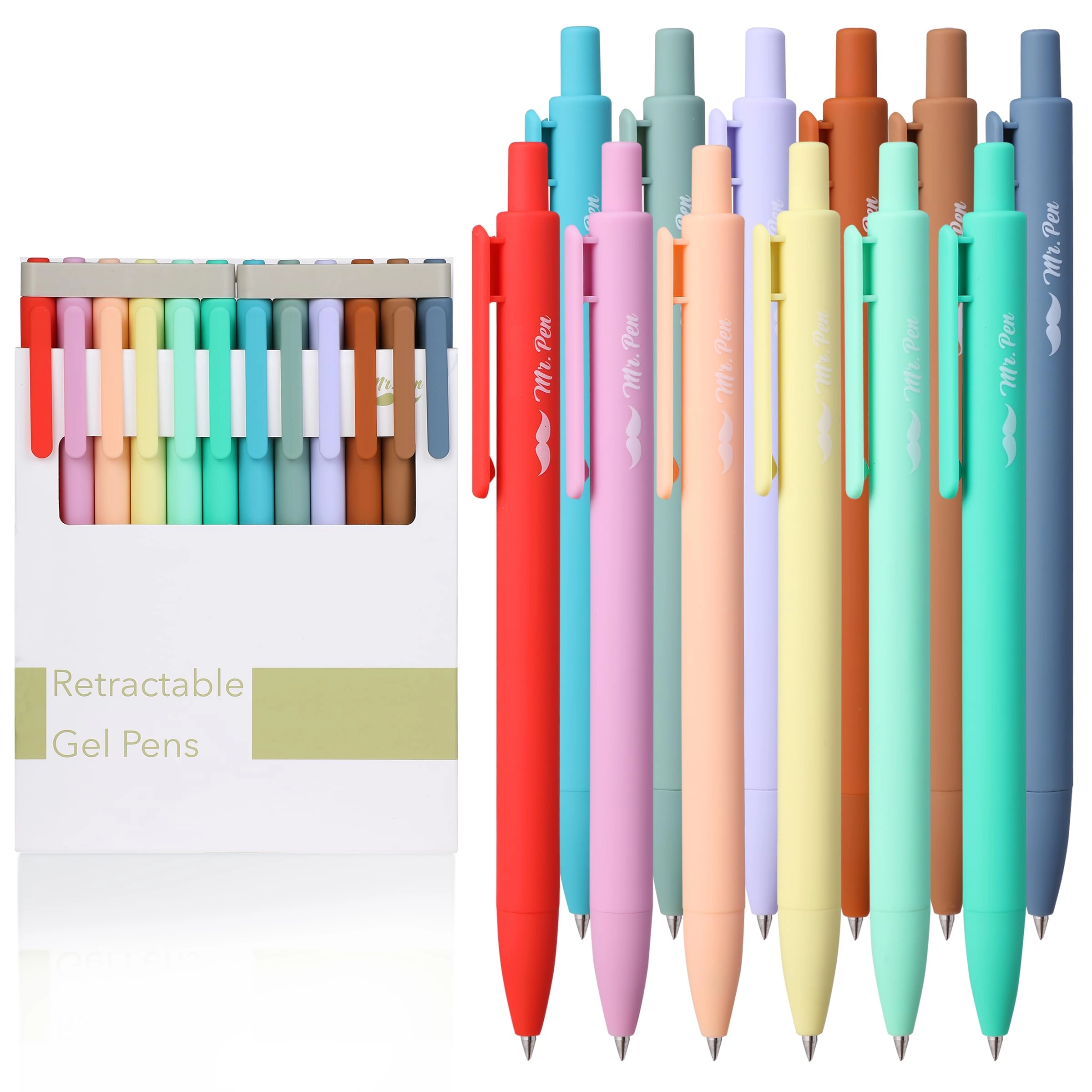 Retractable Gel Pens - 12 Pack 0.7mm