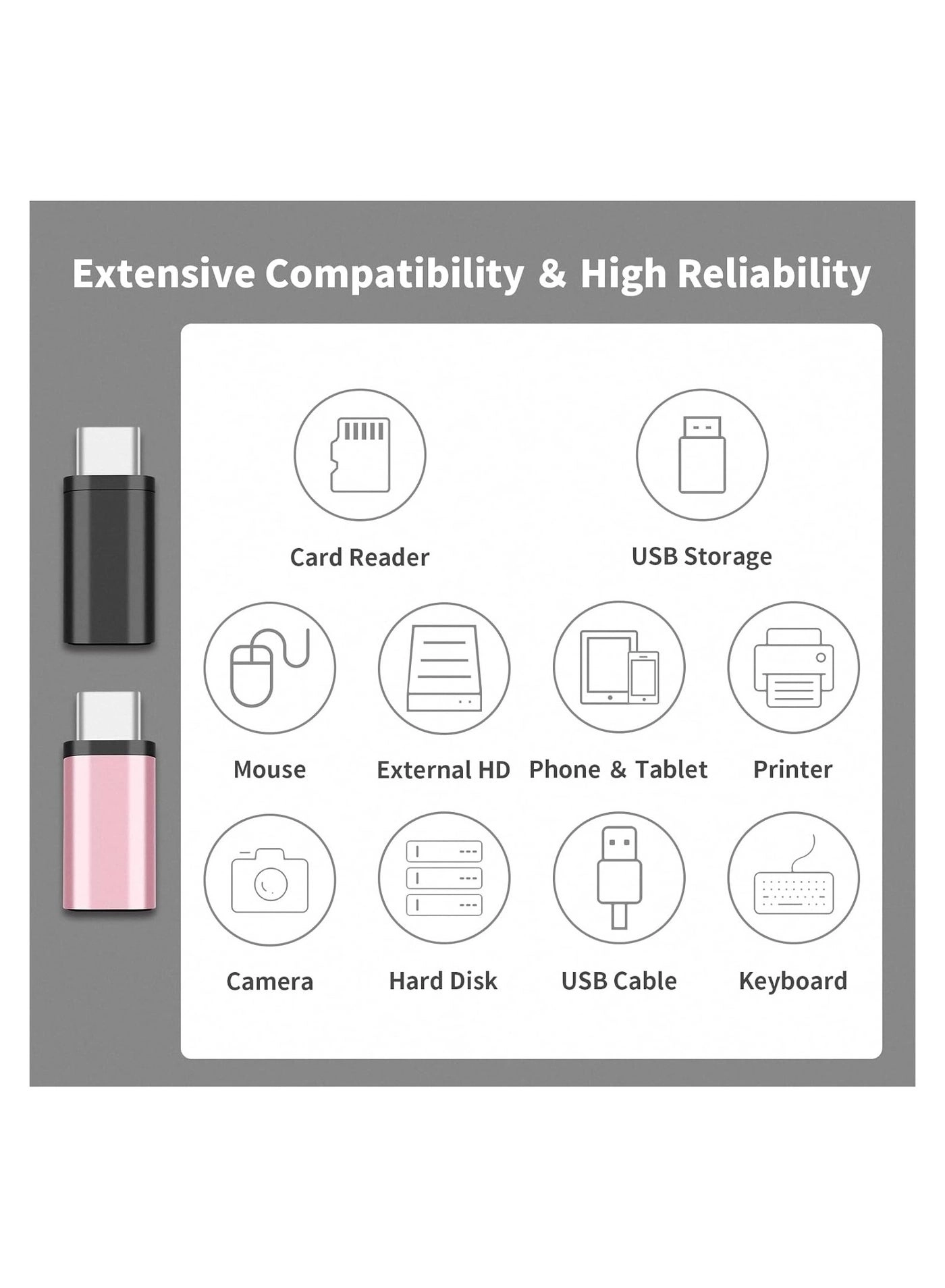 Lightning Female to USB-C Male Adapter Pack