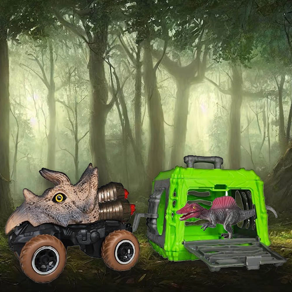 Pull Back Dinosaur with Cage - 1*Dinosaur, 1*Cage