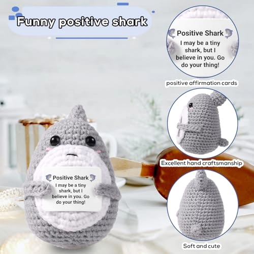 Shark Positive Crochet 6 cm Knitted - 6x9cm