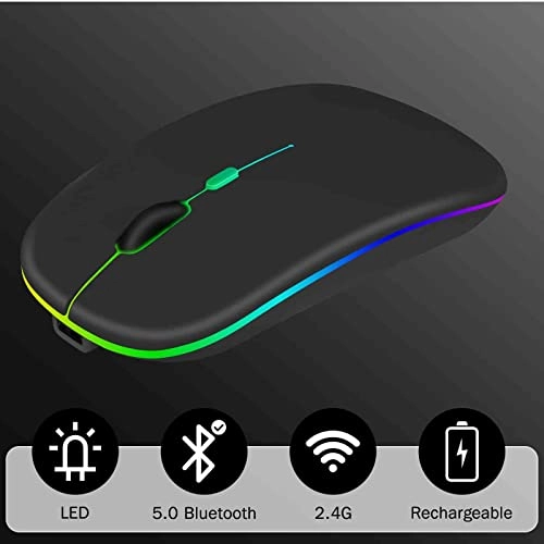 2.4GHz Rechargeable Wireless LED Mouse - Bluetooth