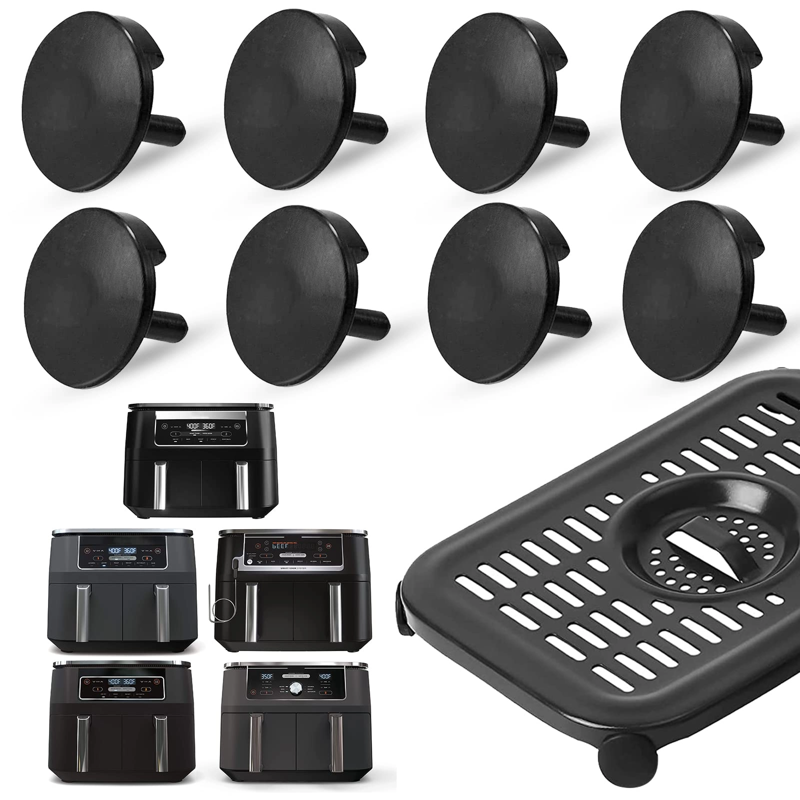 WEIRUI INTERNATIONAL TRADE Air Fryer Rubber Bumpers - Rubber 8 PCS