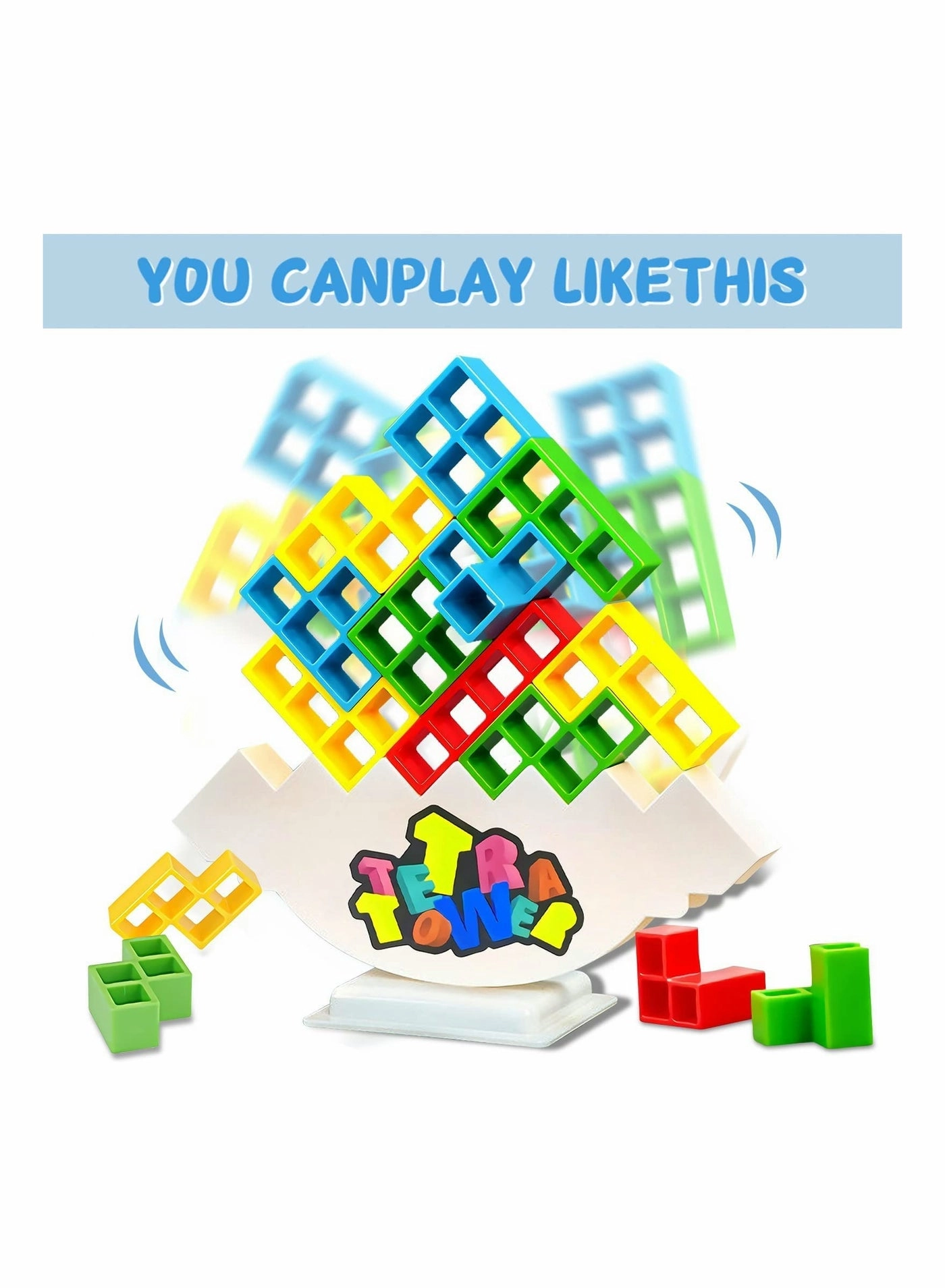 Tower Balance Game - 64Pcs 8 Shapes